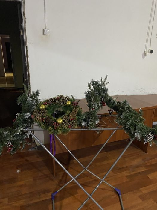 Продам заснежная гирлянда 2шт декор декоративка на новый год герлянда