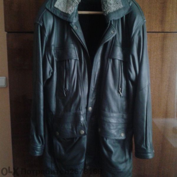 Мъжка кожена шуба!  В перфектно Състояние!