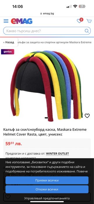 Калъф за ски/сноуборд каска-раста