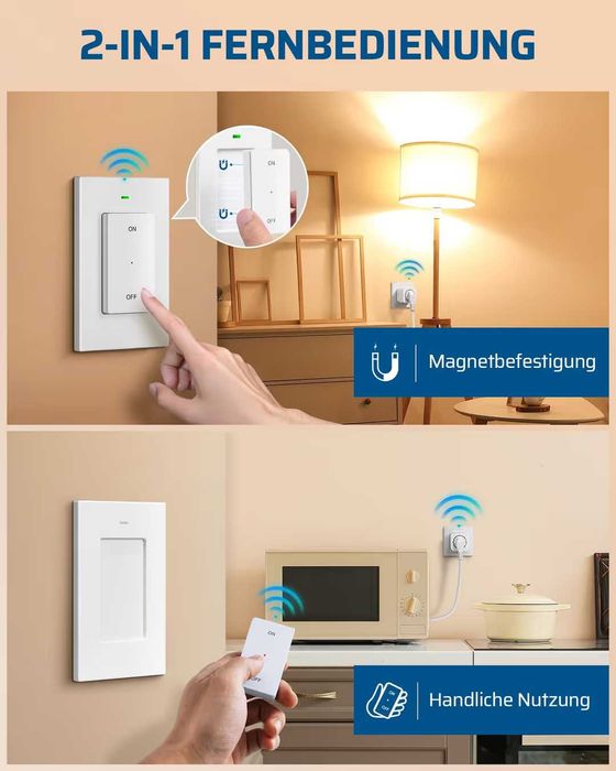 Priză wireless cu telecomandă 16A 3680W – Alb