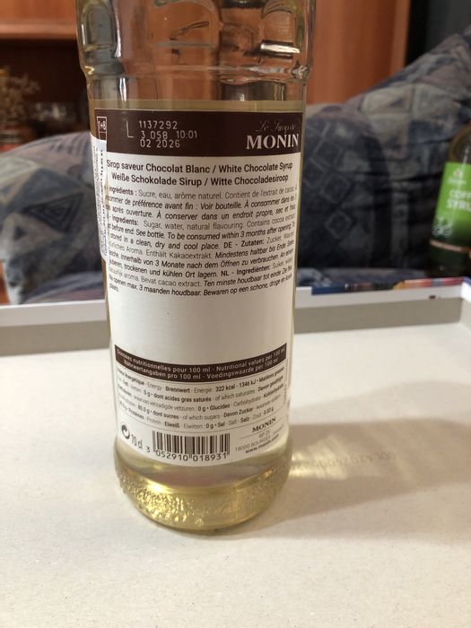 Monin Sirop pentru cafea cu aroma White Chocolate 700 ml, sigilat