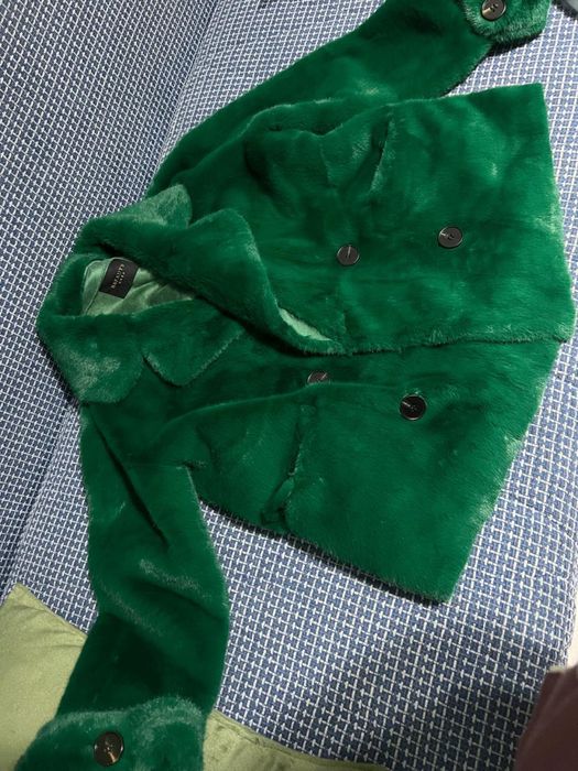 Новая шуба в зеленом цвете
