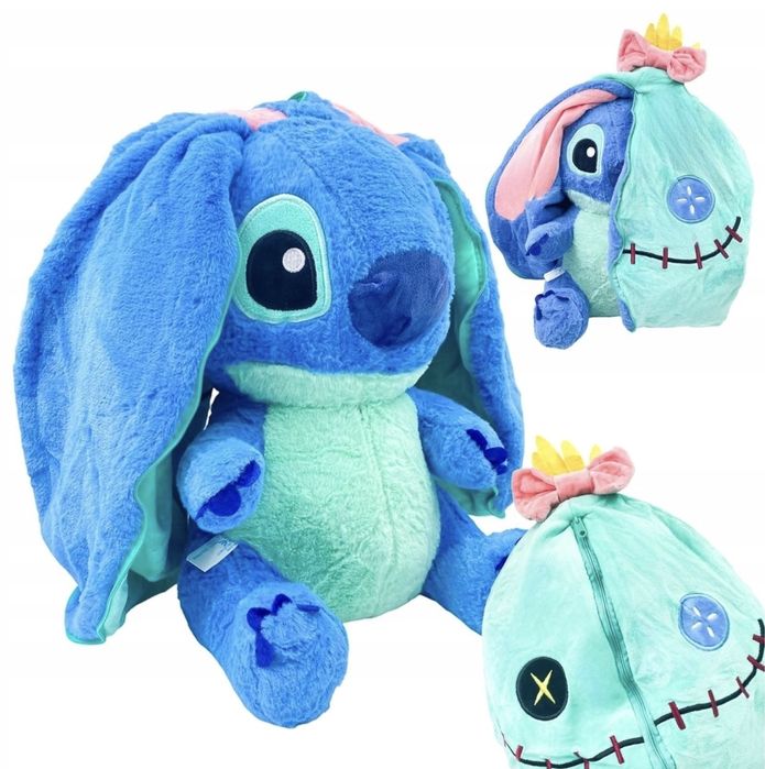 2в1 Голяма Плюшена трансформираща се играчка Стич 40см Stitch