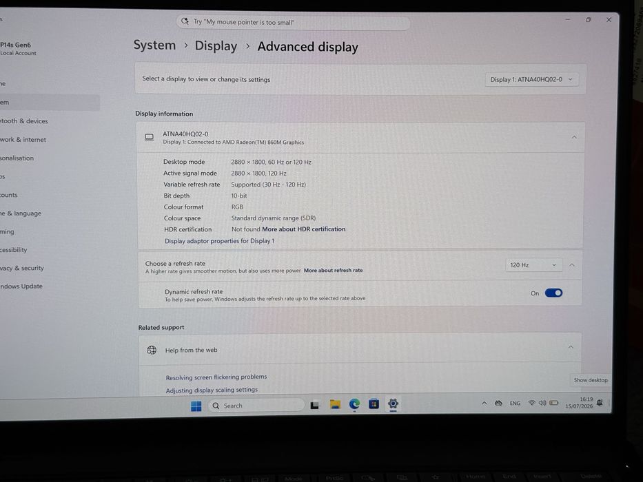 НОВ Лаптоп 14.5’ 2.8K  OLED Touch 120HZ Ryzen AI 7 Pro 350 64GB DDR5 Lenovo Thinkpad P14s Gen6 Radeon 860M 1TB SSD