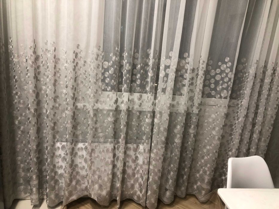 Шикарный белый тюль