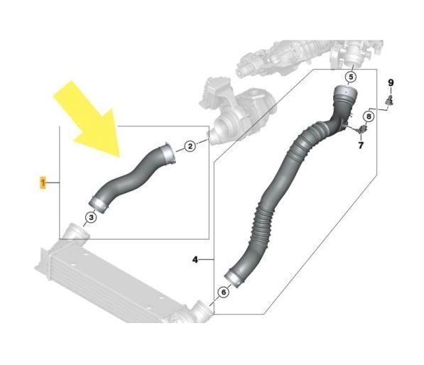 Furtun intercooler, supraalimentare Bmw Seria 3 E90/E91/92/93 2005-2013, silicon, RapidAuto 2040PT-3