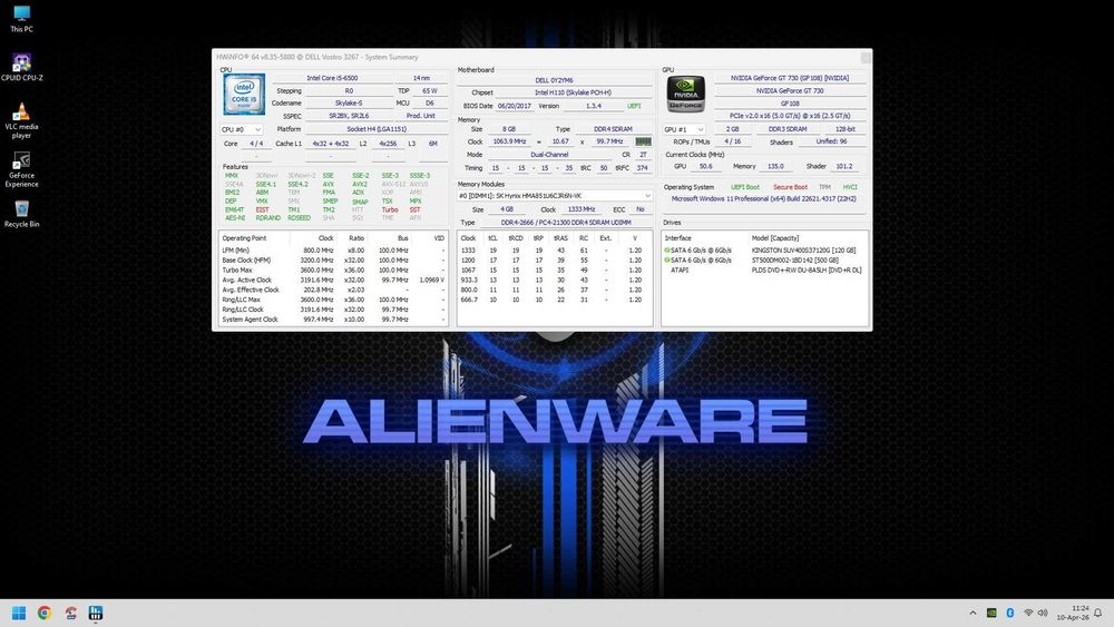 PC GAMING i5-6500/8GB DDR4/SSD+HDD/GT730/WiFi+BT/W11 500lei