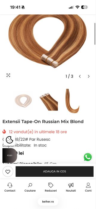 Extensii tape-on Bel Her 60 cm – 60 benzi – purtate o lună