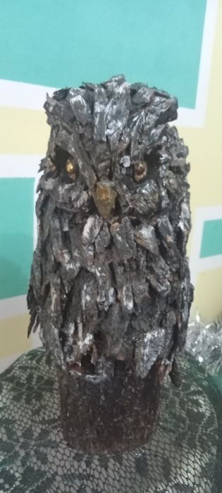 Деревянная сова из леса