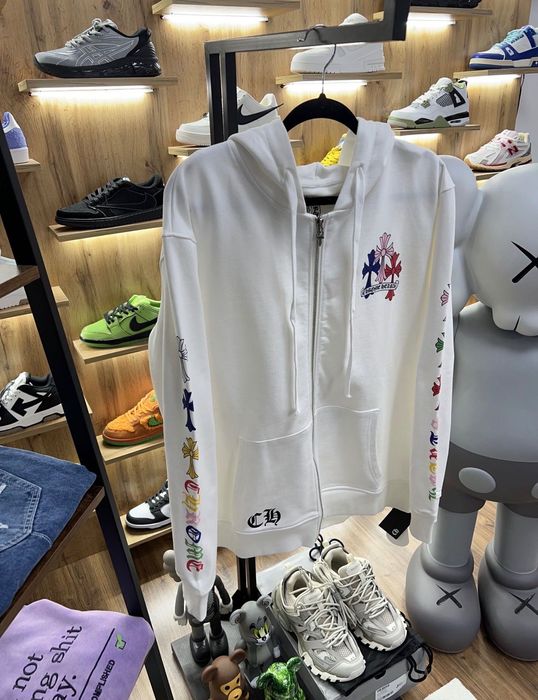 Суичър с цип Chrome Hearts  Multi Colour White