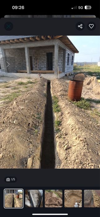 Капаю септик траншей в Каскелене