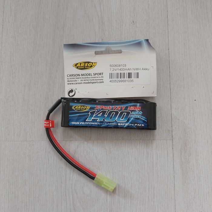 Професионална NiMH Батерия Carson X-Pack 7.2V 1400mAh – За RC Коли