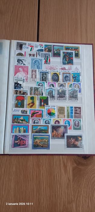 Colecție timbre Italia 1973–1991 – clasor complet – lot integral
