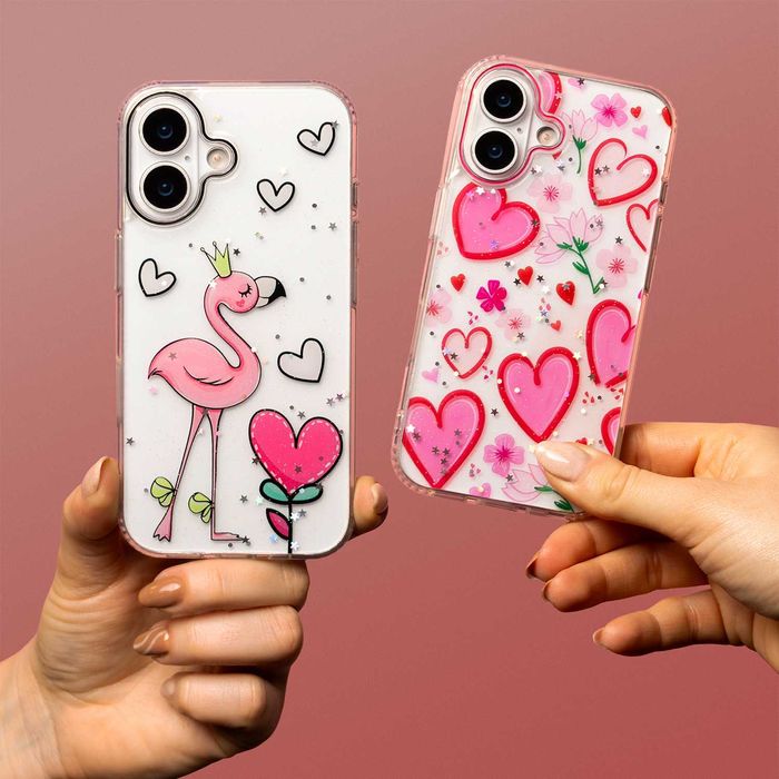 Apple iPhone 17 Pro / 17 Pro Max - Удароустойчив Кейс LOVE / Flamingo
