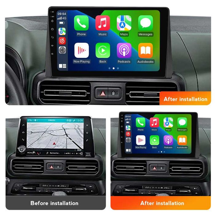 Navigatie Citroen Berlingo 2019+ Android 14 Waze CarPlay + CAMERA