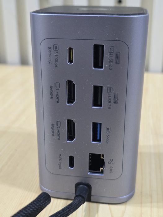 Докинг станция Baseus, 100 W, USB-C, сива