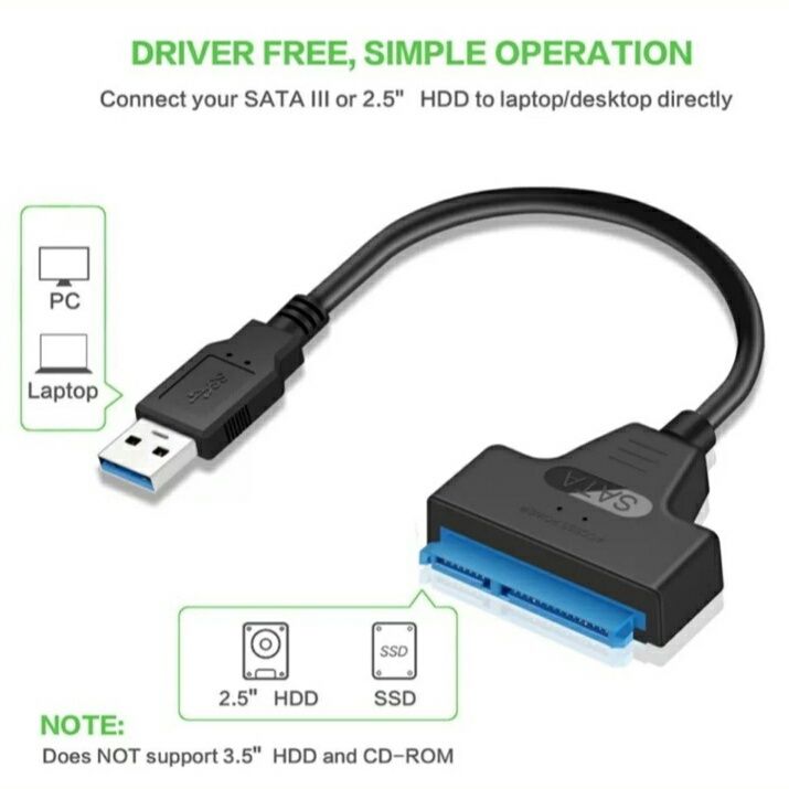 Sata адаптер для HDD 2.5 и SSD, переходник для жесткого диска, Сата: 1 ...