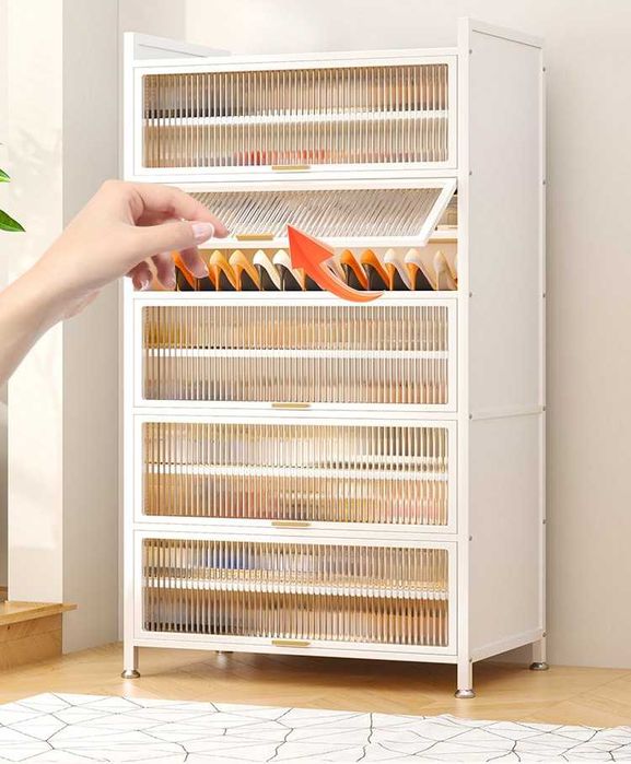 Пылезащищённый металлический шкаф для обуви у входной двери