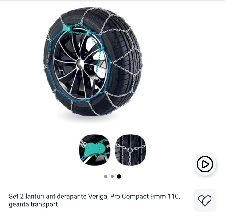 Set 2 lanturi antiderapante Veriga, Pro Compact 9mm 110+ geanta