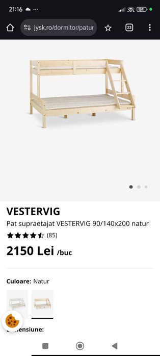 Vând pat supraetajat