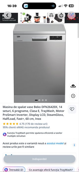 Masina spalat vase Beko
