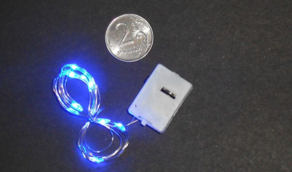 Гирлянда лед на батарейках мини