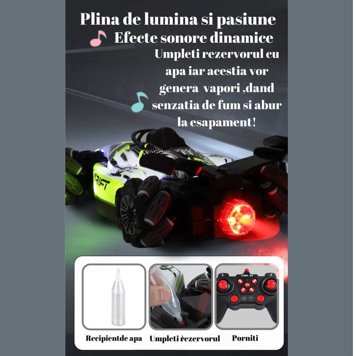 Masinuta de Curse,Telecomanda/Senzori de gest, 34.5x17x9.Tractiune 4x4