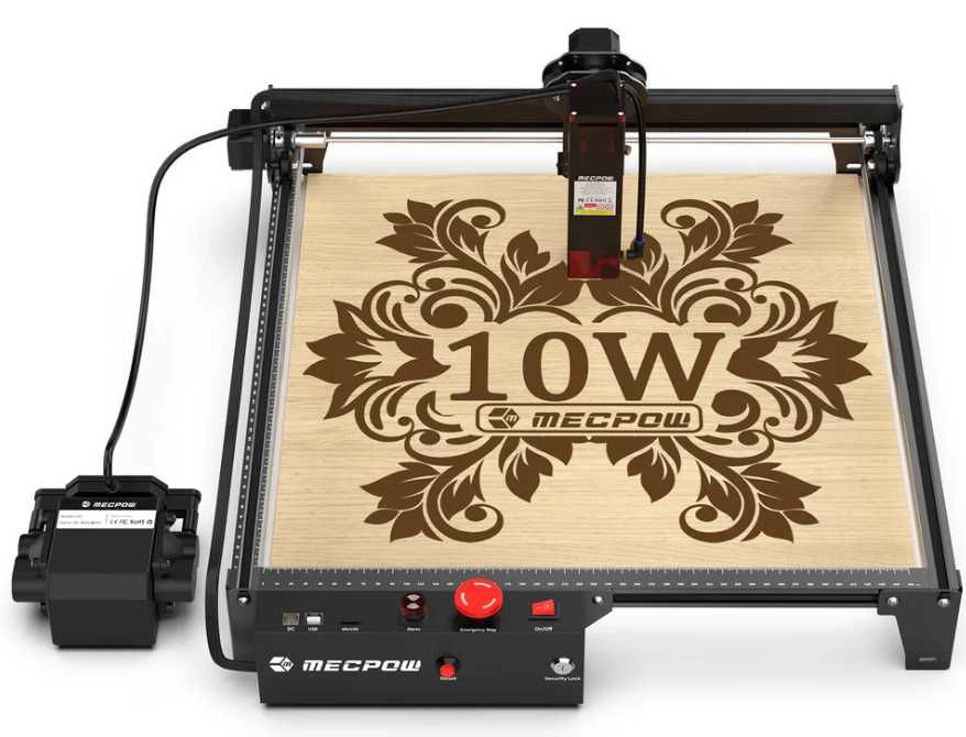 Laser CNC Mecpow X3 Pro, 10W optic real, 410x400mm + Air assist -NOU