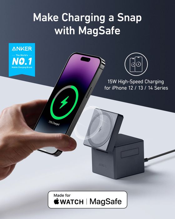 Anker 3-in-1 Cube with MagSafe Зарядно