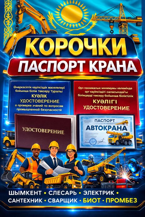 Корочка/Сертификат/Допуск/Монтажник/Слесарь/Нефть/Сваршик/Промбез/Биот