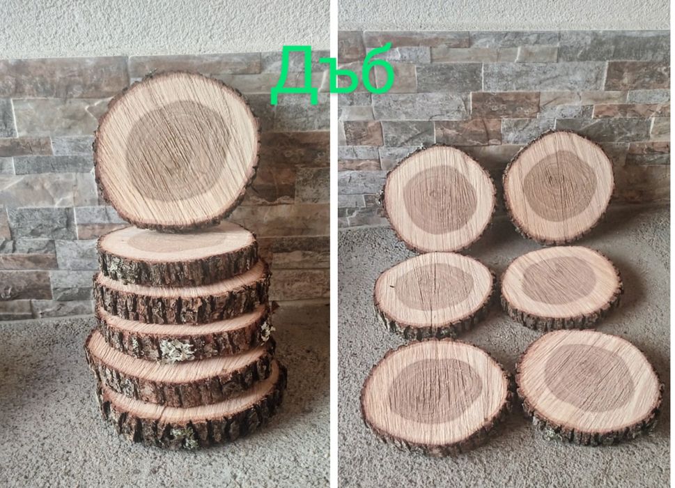 Дървени шайби Дъб,Елша,Бреза,Габер,Бор,Орех,Върба,Леска от 1 лв