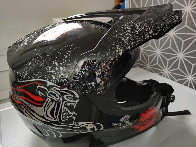 Set echipament Cross Enduro Atv Casca Ochelari UV Manusi Flytec, marime M,
