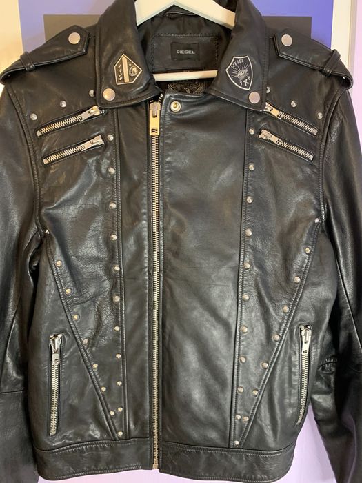 Diesel Leather Biker Jacket Кожено Яке
