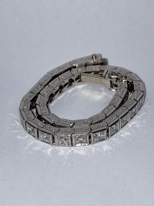 Bratara Tennis aur alb 18kt.cu diamante 3.80ct