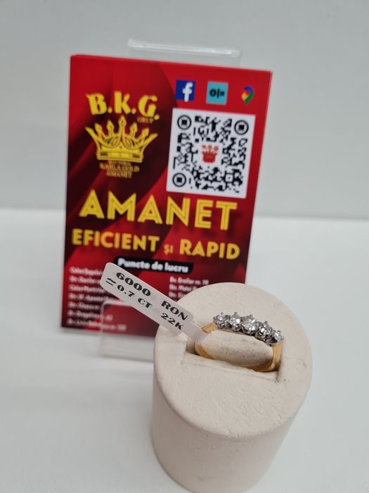 Inel din aur de 22K cu briliante Amanet BKG