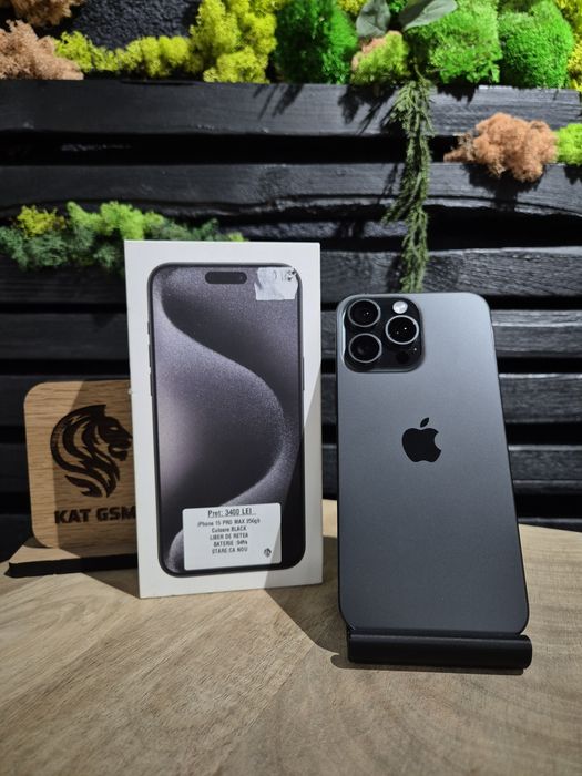 iPhone 15 Pro Max 256gb Black Neverlocked Bat 94%/Fact+Garantie