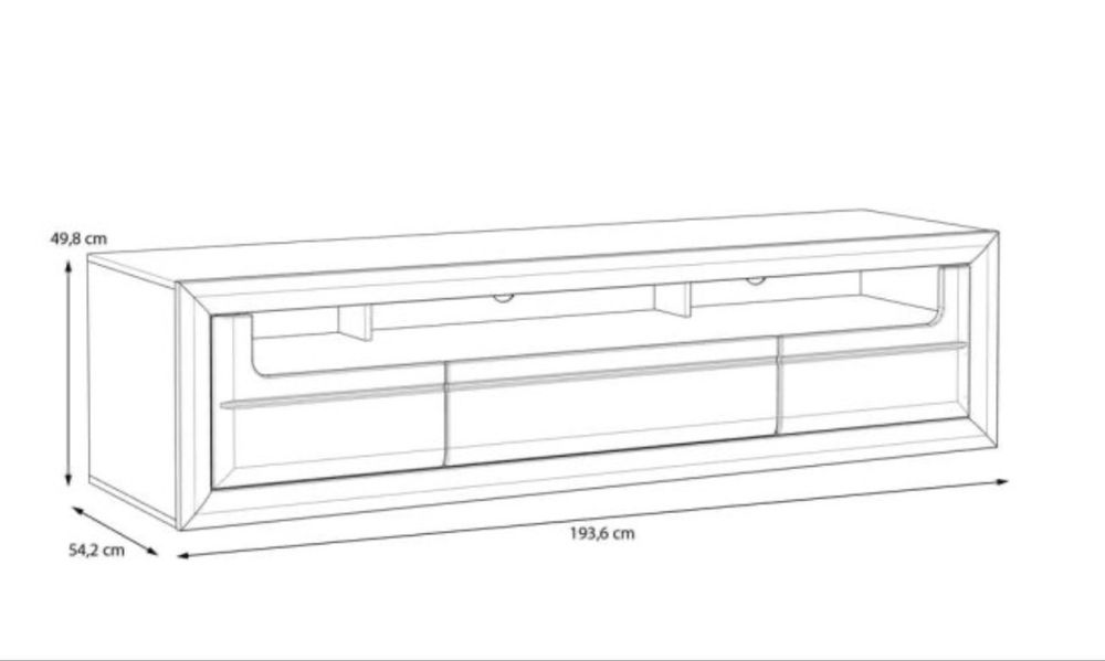 ТВ ШКАФ ТИЦИАНО 193.6/54.2/49.8см бял гланц и дъб