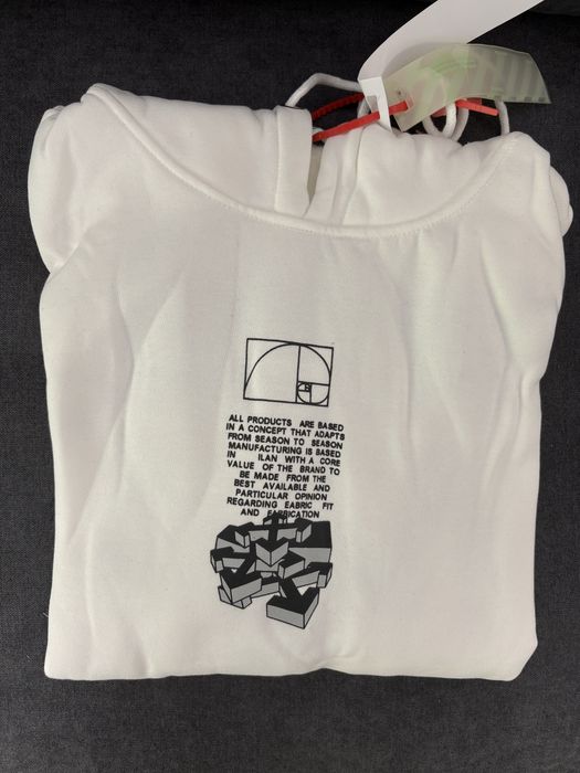 Off White White Dripping Arrow Incompiuto Hoodie