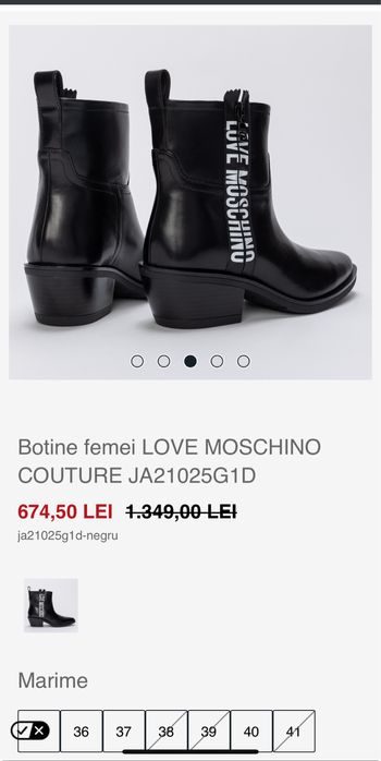 Botine western Love Moschino, marimea 36