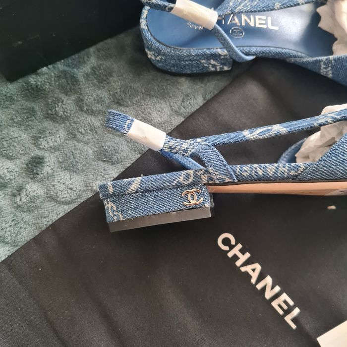 Chanel flats - denim, piele naturala/size 38/premium