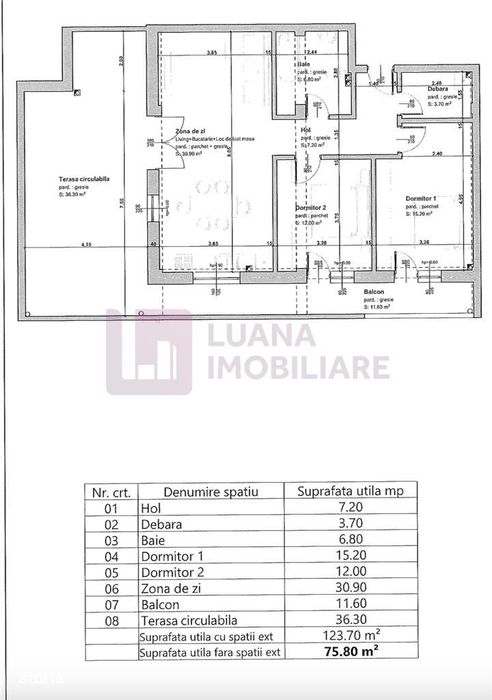 Penthouse 3 camere de vanzare | Selimbar | 76 mp | terasa mare