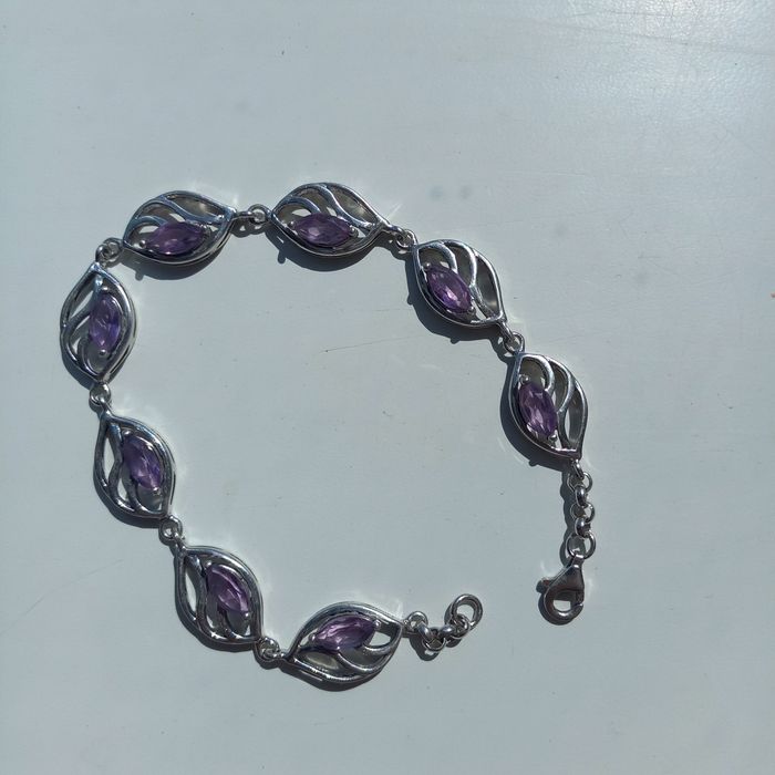 Серебро браслет аметист