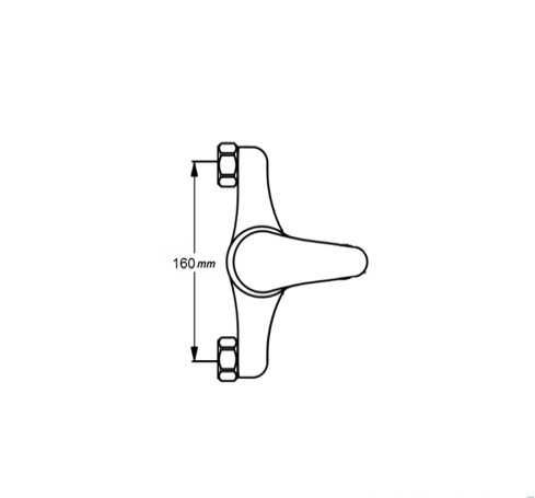 Смесител за стена 16см за мивка/душ с една/две  ръкохватки- 160мм