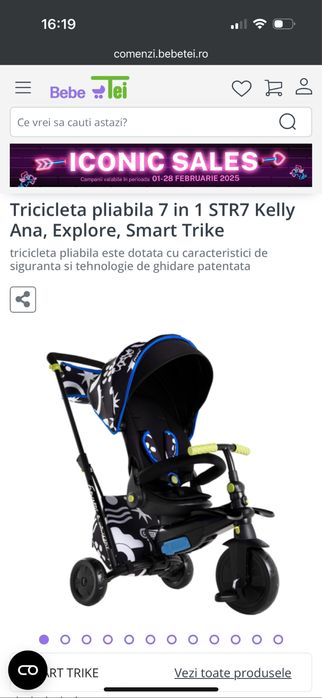 Vand Tricicleta pliabila 7 in 1 STR7 Kelly Ana, Explore, Smart Trike