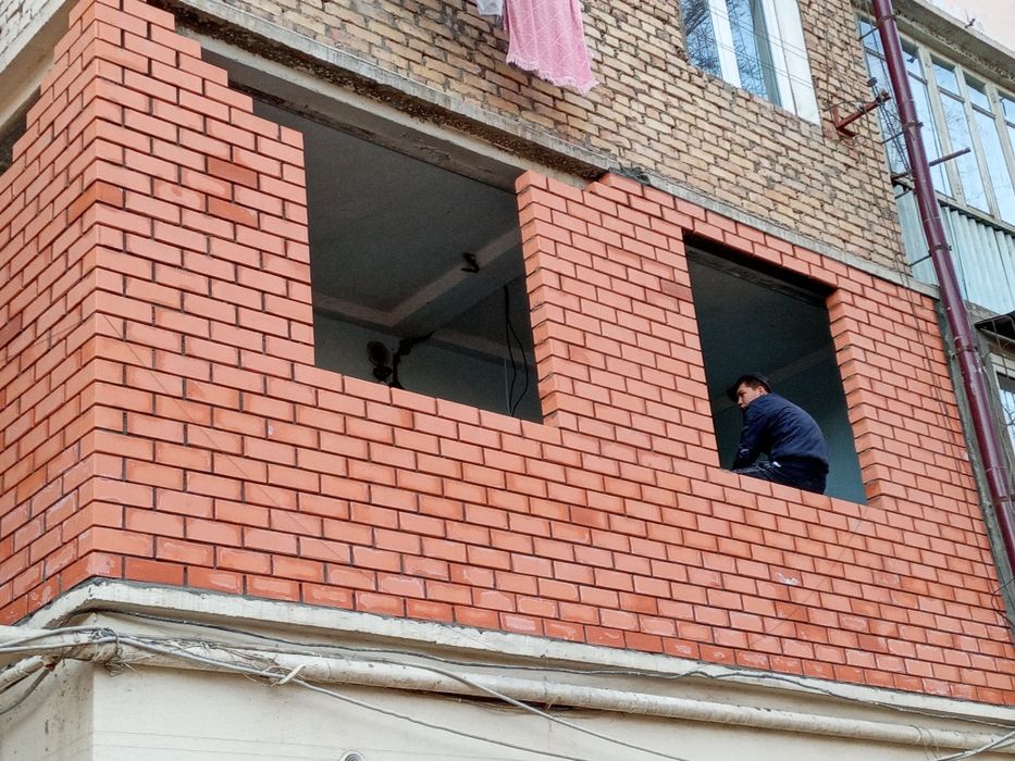 Кладка балкона.ремонт квартира подключ.казерок.решотка и акфа