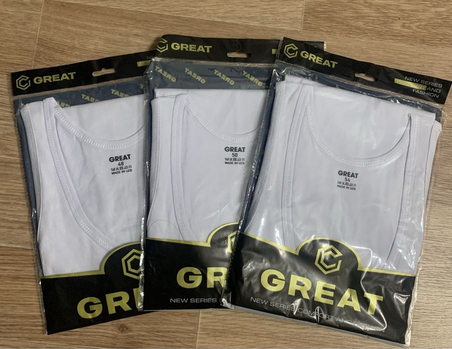 Майки мужские белые х/ б