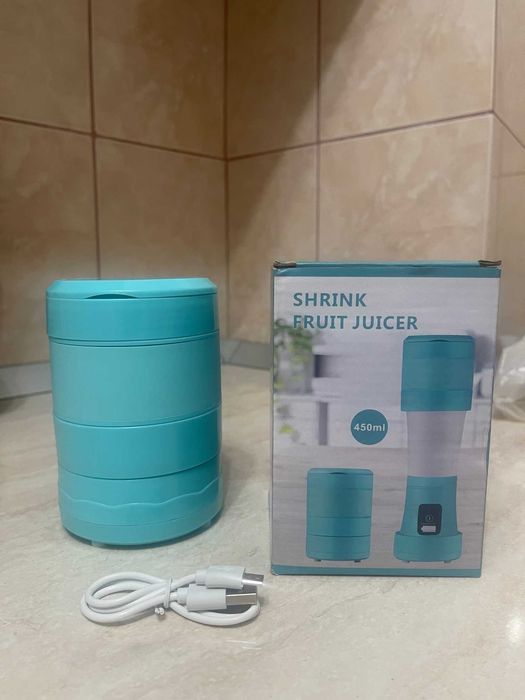 Blender pliabil si portabil, 13-29cm, 450ml, 70W, 6 lame,incarcare USB