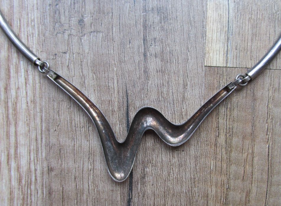 дамско сребърно колие с обеци