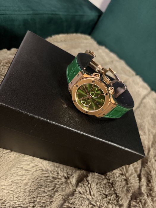 Hublot Style Classic Fusion Chronograph King Gold Rose Green 45mm