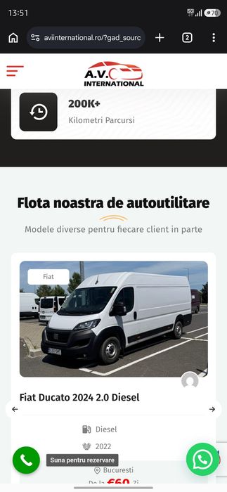 Închirieri Autoutilitare Fara sofer in Romania si U.E si Transport Mafra